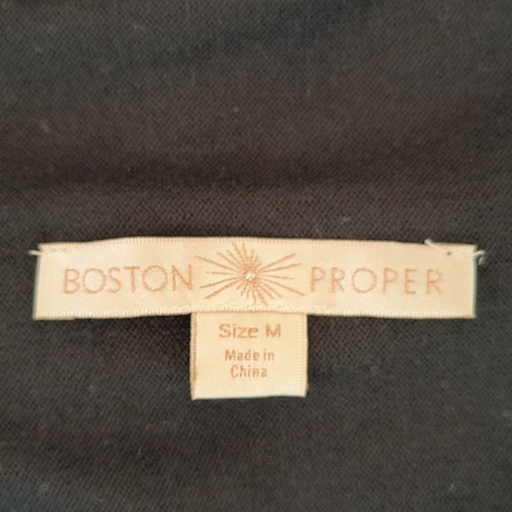 Boston Proper Black Spilt sleeve open front Shrug sz M - Picture 2 of 12